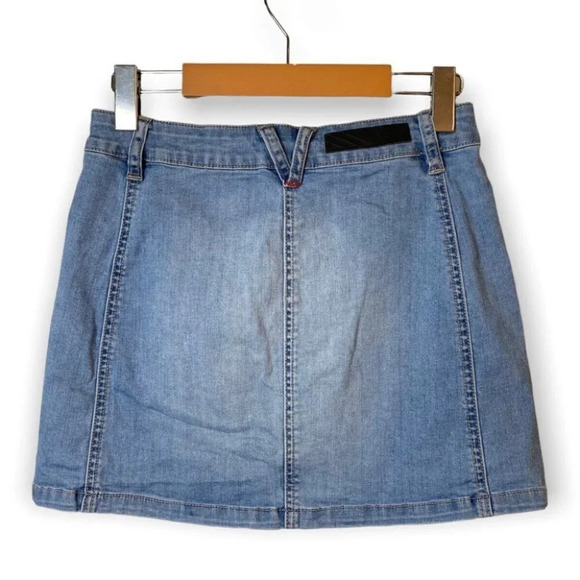 Vans Blue Denim Front Button Mini  Skirt - Picture 3 of 7